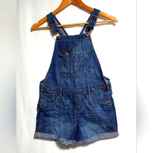 Oshkosh B'gosh Girls Denim Blue Jean Bib Overall Shorts Size Child 12